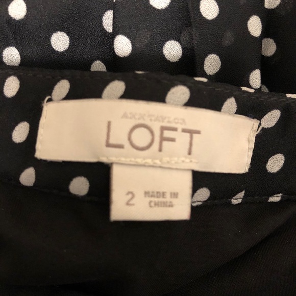 LOFT Polka Dot Pleated Skirt - Picture 4 of 5